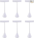 Ikee Design 6 Pcs Set Earring Jewelry Display, Premium White Faux Leather | STURDY EARRING DISPLAY: White faux leather stand with a stable metal base for showrooms and trade shows; 2.5"W x 5.5"H. by IkeeDesign