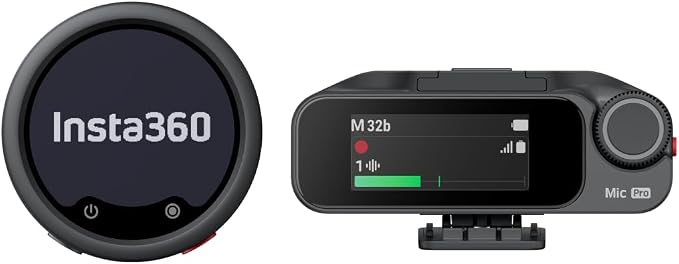 Insta360 Mic Pro (1 TX + 1 RX), Wireless Mini Lavalier Microphone for iPhone/Camera/Android, Video Recording, Bluetooth, Customizable E-Ink Display, 3-Mic Array, Available for Lightning Device - Image 2