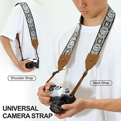 Padwa Lifestyle 2" Wide Classic Crazy Horse Art Cowhide Head Cotton Camera Straps for Photographers - Image 3