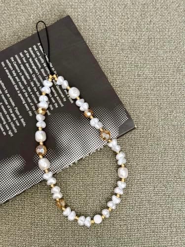 Beaded Phone Charm Lanyard Strap Girly Style Fixed Beads Pearl Lanyards - Image 3