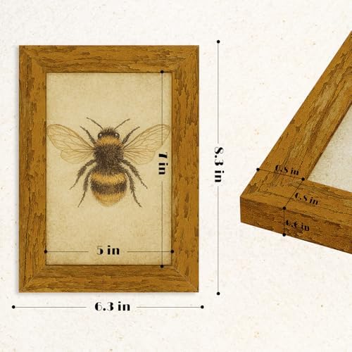 puthiac 5x7 Rustic Farmhouse Picture Frame, Honey Oak, 1 Pack - Image 6