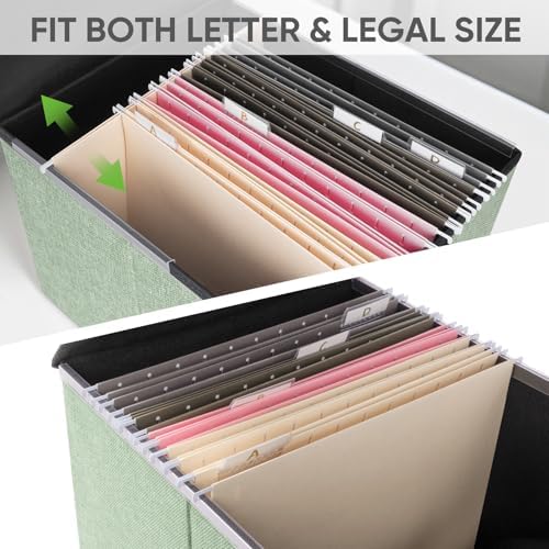 BALEINE File Organizer Box with Lid, Collapsible Hanging File Storage Box - Image 3