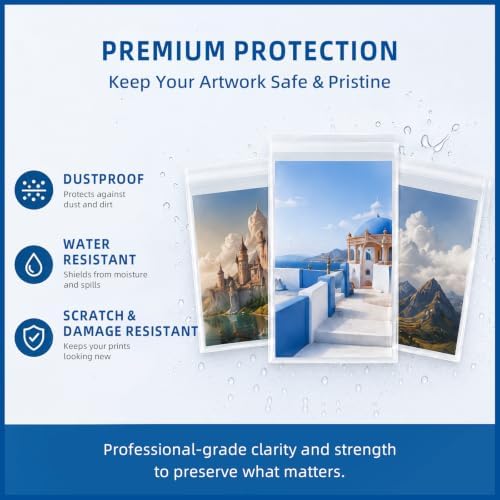 Falling in Art 100 Pack Acid Free Crystal Clear Sleeves Bags for 9x12 - Image 3