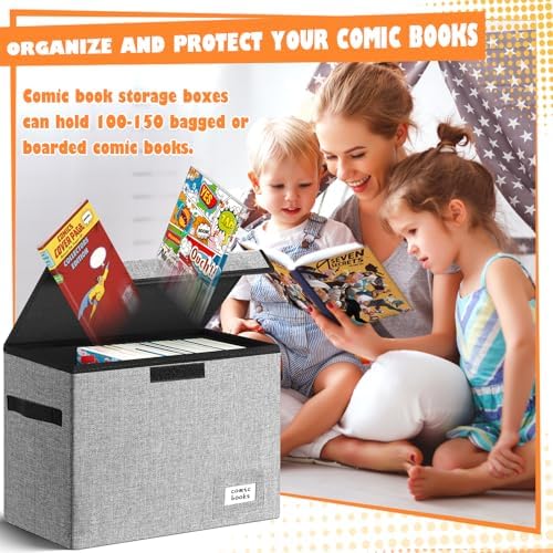 Leffis 2 Pack Comic Book Storage, Comic Book Box 15.5" X 7.5" X 11.3" - Image 3