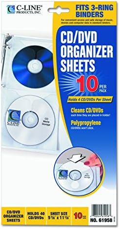 C-Line Deluxe CD Ring Binder Storage - Stores 4 CDs/Page, 5-13/16 x 11-1/16 Inches, 10 Pages per Pack (Pack of 2) - Image 2