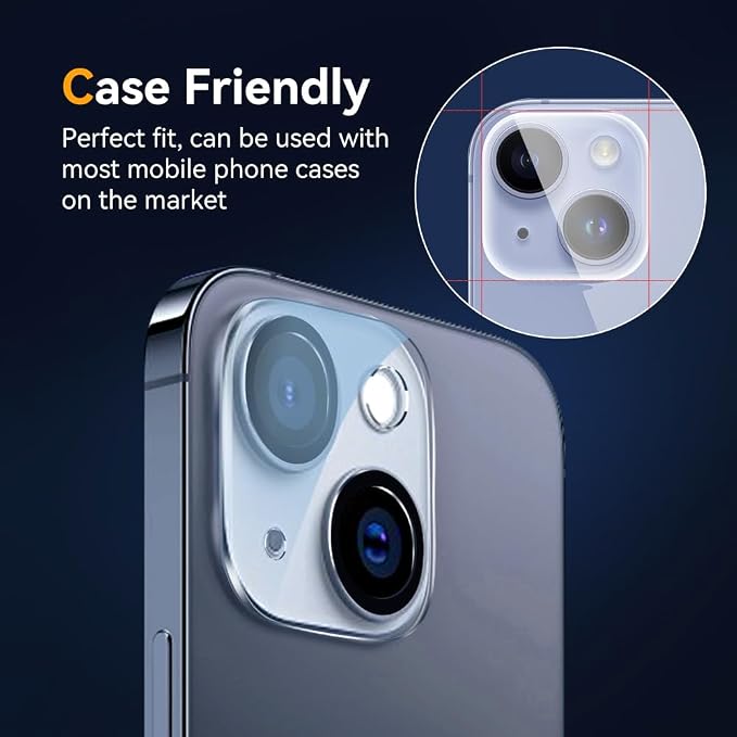 Camera Lens Protector for iPhone 13 6.1" / iPhone 13 Mini 5.4",9H Tempered Glass，Ultra HD, Scratch Resistance Easy to Install，Case Friendly，[Does not Affect Night Shots] 3-Pack - Image 4