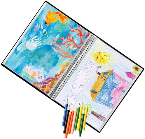 60 Pockets Portfolio Binder with Plastic Sleeves, Presentation Book Display 120 Pages File Folder for Artwork, Sheet Music, Document, Diamond Painting - Image 5