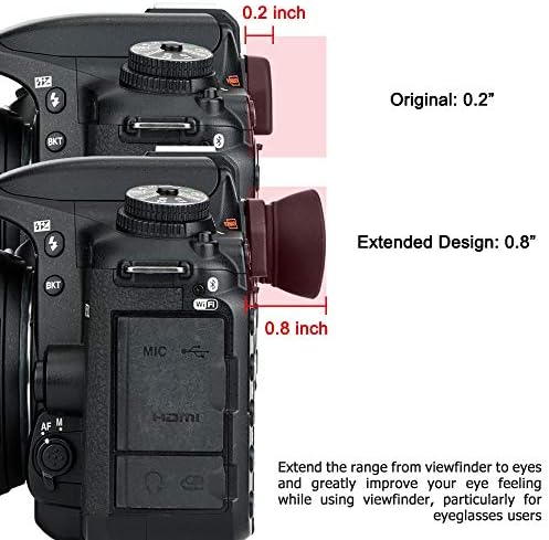 JJC Silicone Extended Eyecup Viewfinder, Replace Nikon DK-20 21 23 24 25 28 - Image 3