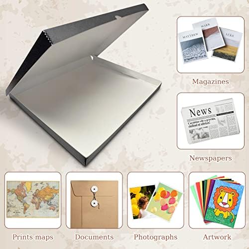 Golden State Art, Clamshell Archival Folio Storage Box 11x14, Gray - Image 6