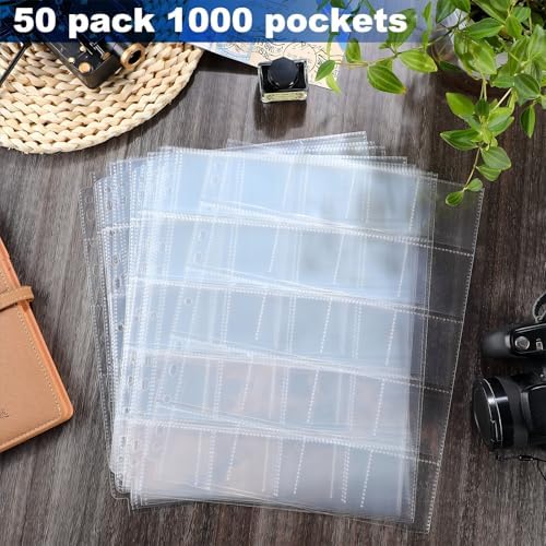 Fuyoooo 100 Pack Protective Photo Slide Pages Holds 20 35mm Slides - Image 4