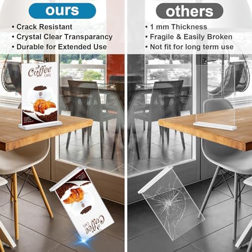 Acrylic Sign Holder 4x6 Vertical Plastic Signs Acrylic Frame Display Signs Table Stand Bulk 6 Pack - Image 5