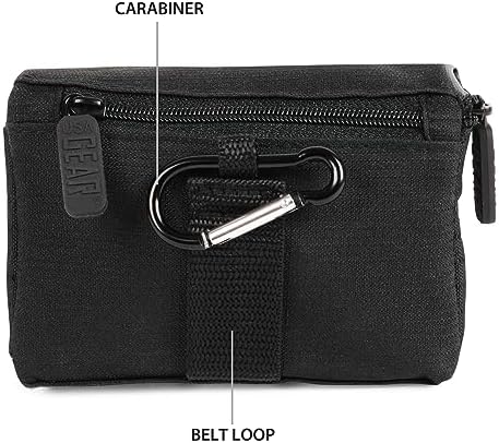 USA Gear Camera Belt Bag Fits Panasonic Lumix ZS70, Canon Elph 190, Sony RX100, Sony DSC HX80, A5100, Canon EOS M200, & more - Small Camera Case with Zippered Pocket, Belt Loop, Carabiner Clip - Image 2