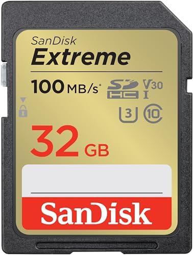 SANDISK 32GB Extreme SDHC UHS-I Memory Card - C10, U3, V30, 4K, UHD, SD Card - SDSDXVT-032G-GNCIN by Unknown