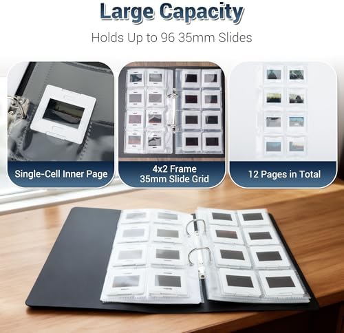 35mm Slide Film Mounts Archival Storage Case Organizer for 96 Slides - Image 5