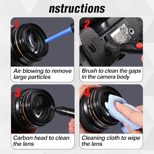 Dust Cleaner Kit Strong Cleaning Air Blower Soft Brush Blower Lens Cleaning Pen for Camera Lens CCD LCD Screens Microscopes Telescope Keyboards Guitars and Succulents Environmentally Silicone - Image 6