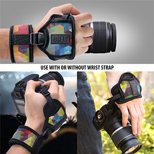 USA Gear Professional Grip Camera Wrist Hand Strap with Geometric Neoprene Design and Metal Plate - Compatible with Canon, Fujifilm, Nikon, Sony and more DSLR, Mirrorless, Point & Shoot Cameras - Image 6