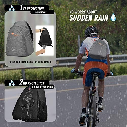 Camera Sling Backpack Waterproof for DSLR Camera with Rain Cover,Black - Image 3