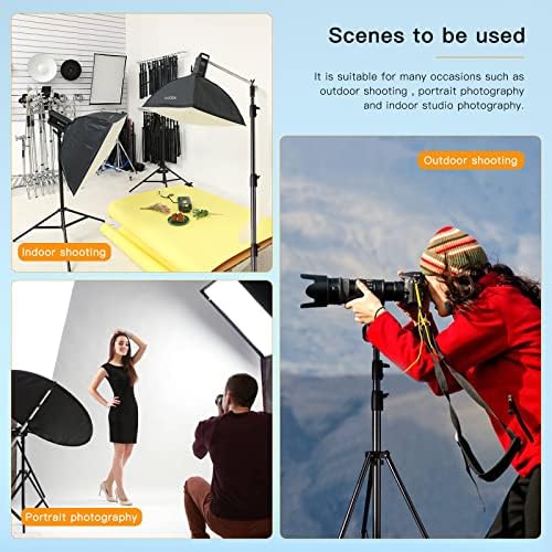 Godox Heavy Duty Aluminum Photography Light Tripod Stand for Studio Photography Lighting, Backgrounds, Monolights, Strobe Flash - 286CM, 112 Inches - Image 4