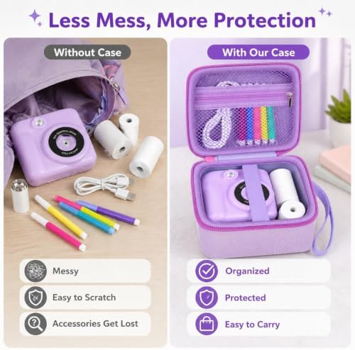 PAIYULE Kids Instant Print Camera Case for ESOXOFFORE for Dylanto Purple - Image 3