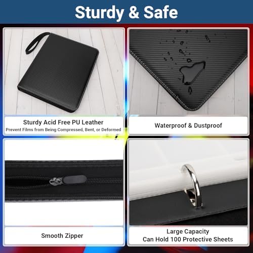 Acid Free Film Negative Storage Kit - 3 Ring 35mm Film Binder & 60 Pack 2520 Frames 35mm Negative Sleeves for Film Storage - Image 4