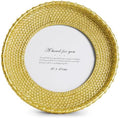 Cuspin 4x4 Gold Picture Frame Round Vintage Woven Circle Photo Frame by Cuspin