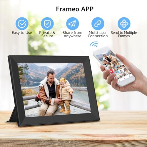 Digital Picture Frame with 10.1 Inch IPS Touch Screen,Loading Pictures to Smart Digital Photo Frame via Frameo App,Rotation and Backup to SD Card Automaticly,Gift for Mother's Day - Image 3