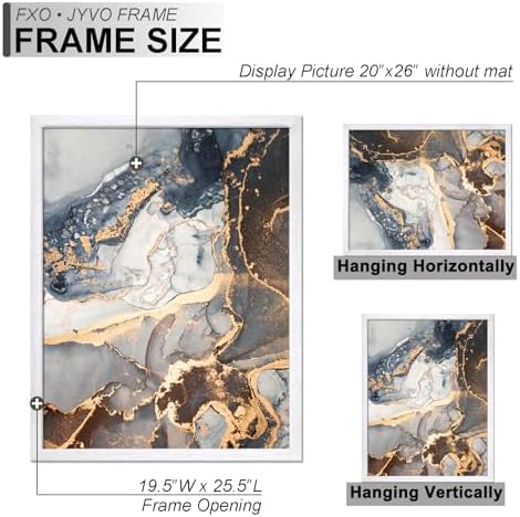 Fxojyvo 20x26 Picture Frame White Engineered Wood Wall Hanging - Image 4