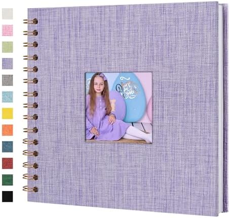 Scrapbook Photo Album, Linen Covered, 8x8 Inches, 20 Sheets/40 Pages by Yopih