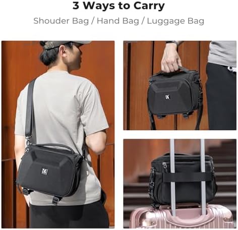 K&F CONCEPT Camera Sling Bag, Hardshell Crossbody Bag with Tripod Holder - Image 6