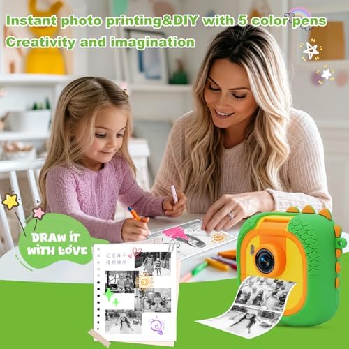 ARNSSIEN Kids Instant Print Camera for Toddlers 1080P 2.4in+180° Flip Lens - Image 4