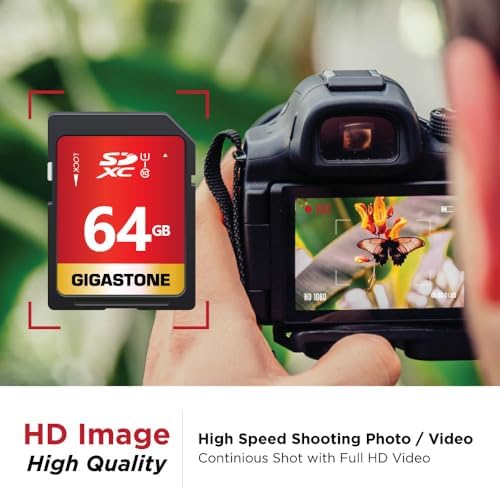 GIGASTONE 64GB SD Card 10-Pack UHS-I U1 Class 10 SDXC Memory Card High Speed Full HD Video Olympus Digital Camera with 10 Mini Cases - Image 4