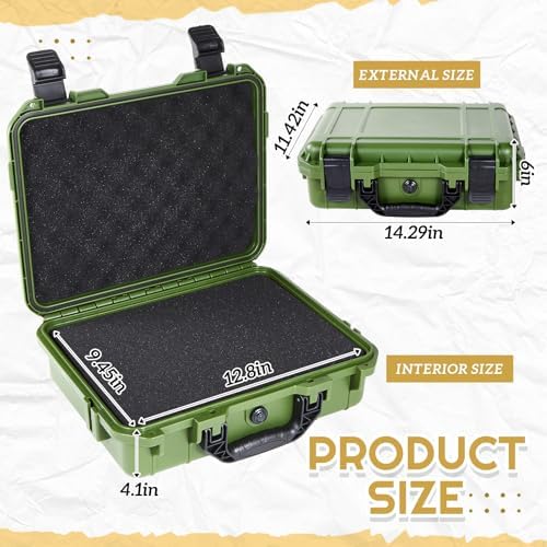 Relaxweex 14.3 x 11.4 x 4.5 Inch Hard Case, Stripe Shell, Green - Image 2