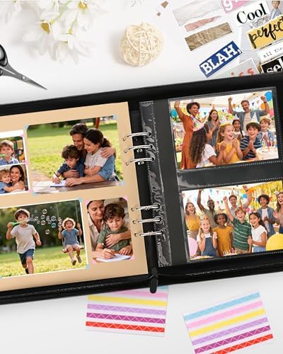 Adventure Leather Photo Album 4x6 200 Photos, DIY Scrapbook with 50 Sheets and 20 Blank Kraft Sheets, Travel Souvenir Diary Photo Book for Family Wedding Baby and Holiday Pictures - Image 6