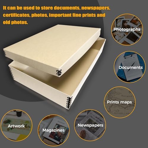 Golden State Art, Archival Storage Box, Tan-11x17x3 Inch, Pack of 2 - Image 6