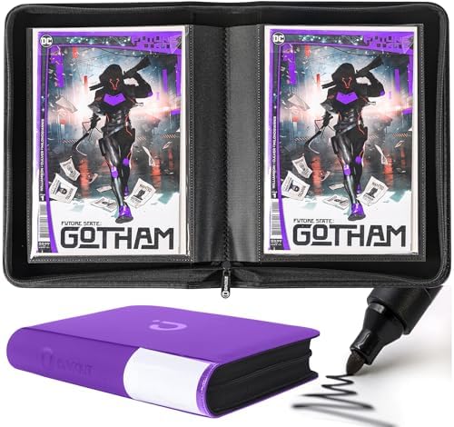 D DACCKIT Comic Binder，Comic Book Album with Sleeves Fits Regular Comics and Comic Bagged and Boarded - Comic Storage Binder Holds 24 Comic Books（Model A， Purple） by DDACCKIT