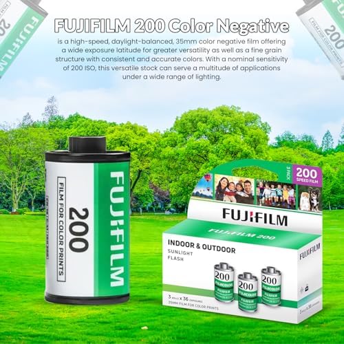 FUJIFILM 200 Color Negative Film (35mm Roll Film, 36 Exposures, 3-Pack) + BluebirdSales Microfiber Cleaning Cloth Bundle - Image 3