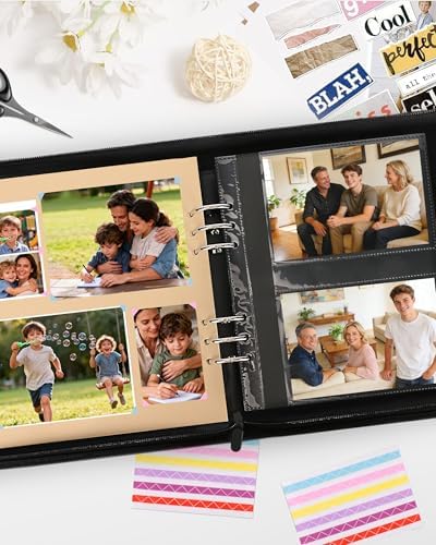 Son Leather Photo Album 4x6 100 Photos, Memory DIY Scrapbook with 25 Sheets and 20 Blank Kraft Sheets, Children's Growth Album Book for Son Kids Birthday Gift Graduation Gift ﻿ - Image 5