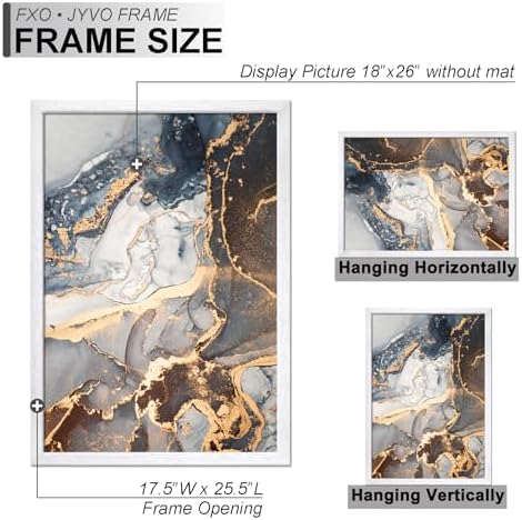 Fxojyvo 18x26 Picture Frame White Engineered Wood Wall Hanging - Image 4