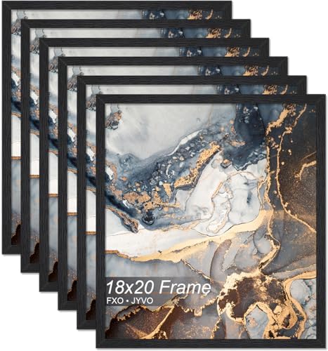 Fxojyvo 18x20 Picture Frame Set of 6 Black Engineered Wood Wall Hanging by Fxojyvo