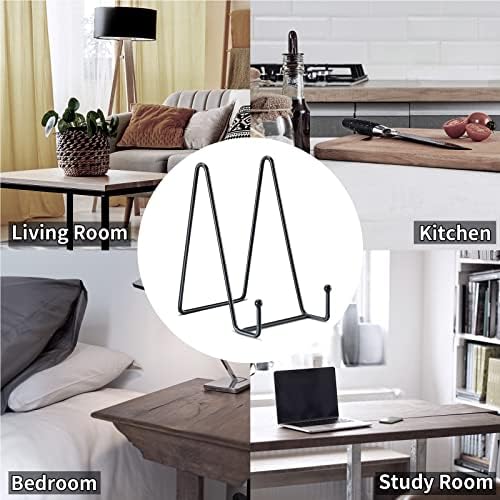 Kruodop 6 Inch Plate Stands for Display, 5 Pack Plate Holder Display Stand, Black Metal Frame Easel Holder Stand for Pictures,Book, Photo, Decorative Plate - Image 7