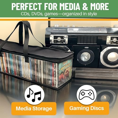 Evelots CD Storage Bags, 2 Pack, Holds 100 CDs with Handles - Image 5
