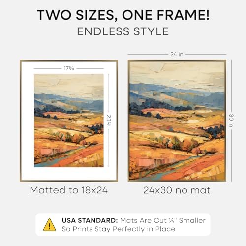 Homeforia 24x30 Bronze Picture Frame, High-End Metal, 18x24 Mat, Glass - Image 2