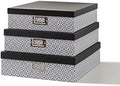 SLPR - Black and White Nesting Storage Boxes with Lids, Set of 3 by SLPR