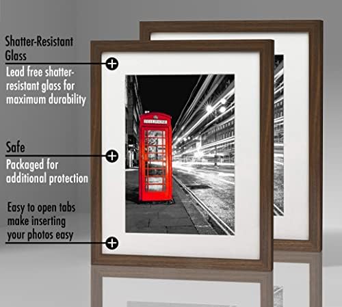 Americanflat 11x14 Picture Frame 2-Pack - Matted to 8x10 - Walnut - Image 3