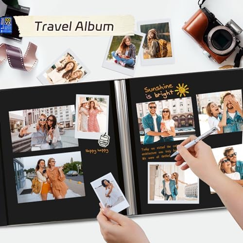 RECUTMS Self Adhesive Photo Album, Large PU Leather Cover, DIY Scrapbook - Image 4