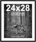 Americanflat 24x28 Poster Frame - Matted to 20x24 - Slim Molding - Black by Americanflat