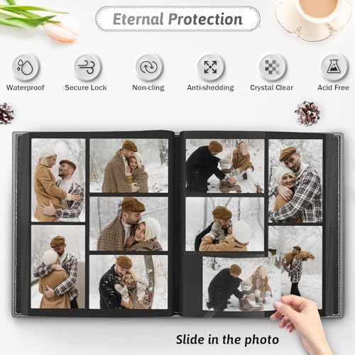 Popotop 4x6 Photo Album Holds 500 Pictures, Vegan Leather Hardcover - Image 3