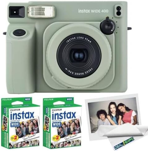 FUJIFILM instax Wide 400 Instant Film Camera (Green + Extra Film(40 Sheets)) by FUJIFILM