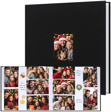 600 Pocket 4x6 Photo Album with Writing Space, Linen Cover, Black by Xfveiwoo