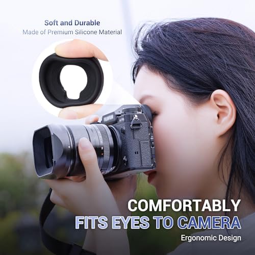 2 Pack Soft Silicone Camera Viewfinder Eyepiece Eye Cup for Fujifilm Fuji GFX100 II GFX100 GFX100S GFX50S II GFX 50S X-H2S X-H2 X-H1 X-T5 X-T4 X-T3 X-T2 X-T1, Replace Fujifilm EC-GFX Eye Cup - Image 4